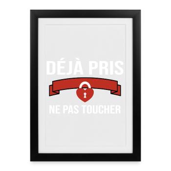 Humour Couple - Message Humoristique Amoureux - Affiche encadrée (27 × 37 cm) - noir - Devant