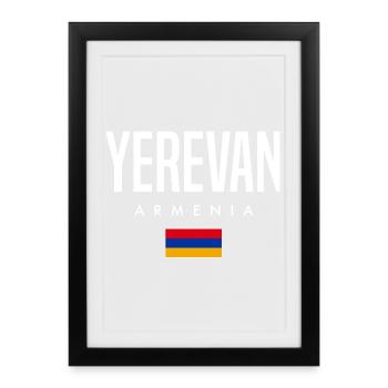 Erevan, Arménie - Affiche encadrée (27 × 37 cm) - noir - Devant
