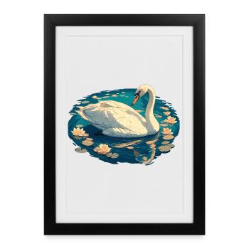 Swans Swan - Framed poster (27 × 37 cm) - black - Front