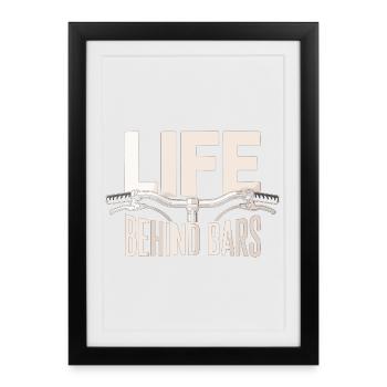 T-shirt « La vie derrière les barreaux » - Affiche encadrée (27 × 37 cm) - noir - Devant