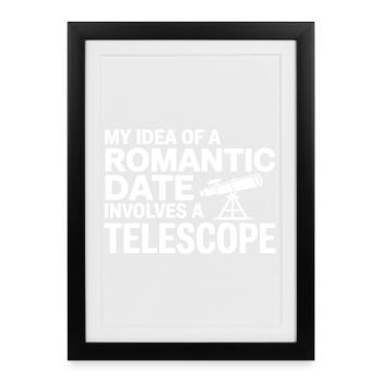 Journal romantique de télescope de date - Affiche encadrée (27 × 37 cm) - noir - Devant
