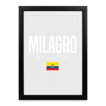 Milagro Équateur Équatorien - Affiche encadrée (27 × 37 cm) - noir - Devant
