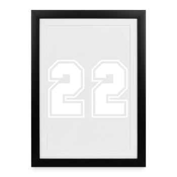 Design de numéro sportif 22 - Affiche encadrée (27 × 37 cm) - noir - Devant