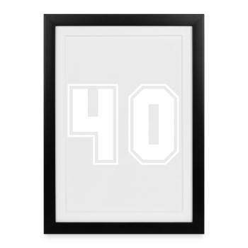 Sporty Number Design 40 Birthday - Framed poster (27 × 37 cm) - black - Front