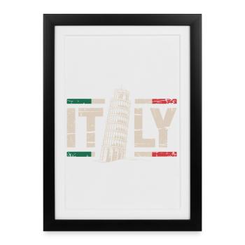 Leaning Tower Italy Vintage - Framed poster (27 × 37 cm) - black - Front