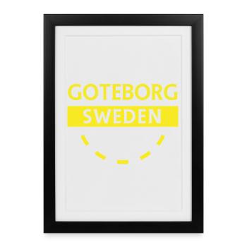 Goteborg Sweden Neon Logo Badge - Framed poster (27 × 37 cm) - black - Front