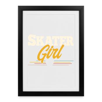 skater girl - Framed poster (27 × 37 cm) - black - Front