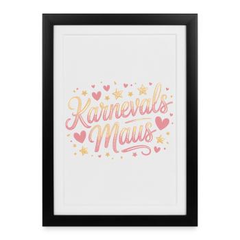 Souris de carnaval Souris de Cologne Souris de carnaval - Affiche encadrée (27 × 37 cm) - noir - Devant