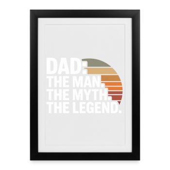 Père Légende Coucher de soleil - Affiche encadrée (27 × 37 cm) - noir - Devant