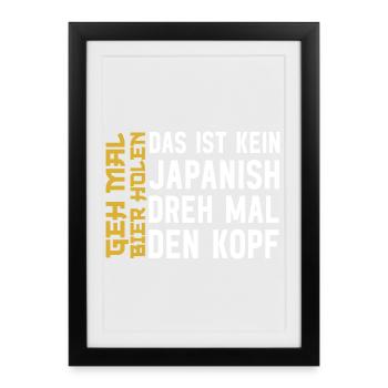 Go get beer humor beer fans pils free beer - Framed poster (27 × 37 cm) - black - Front