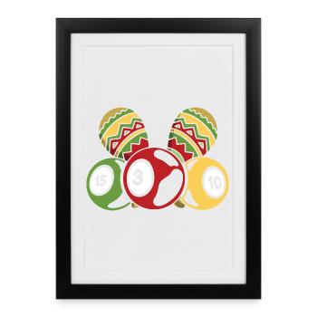 Bingo Game Bingo & Maracas Fiesta Bingo - Affiche encadrée (27 × 37 cm) - noir - Devant