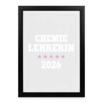 Professeur de chimie 2026 Profession Professeur de chimie Chimiste - Affiche encadrée (27 × 37 cm) - noir - Devant