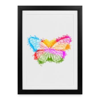 Zentangle Butterfly - Framed poster (27 × 37 cm) - black - Front