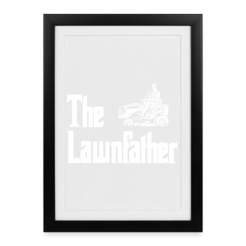 Graphisme de silhouette de tondeuse à gazon - Affiche encadrée (27 × 37 cm) - noir - Devant