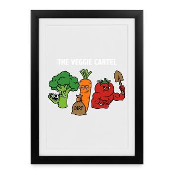 Le jardin de la mafia légumière du cartel de légumes - Affiche encadrée (27 × 37 cm) - noir - Devant