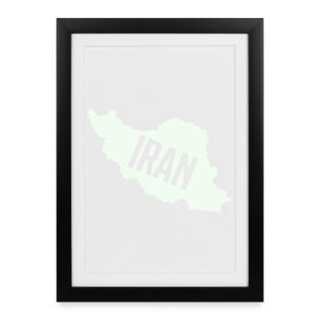 Iran Maps Typo - Framed poster (27 × 37 cm) - black - Front
