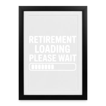 Chargement de la retraite Veuillez patienter - Affiche encadrée (27 × 37 cm) - noir - Devant