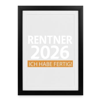 Retraités 2026 - Affiche encadrée (27 × 37 cm) - noir - Devant