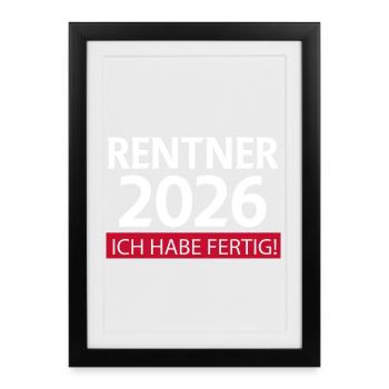 Retraite 2026 Drôle - Affiche encadrée (27 × 37 cm) - noir - Devant