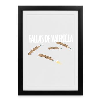 Fallas De Valencia Trueno - Framed poster (27 × 37 cm) - black - Front