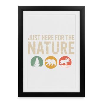 Juste ici pour la nature : silhouettes de la faune - Affiche encadrée (27 × 37 cm) - noir - Devant