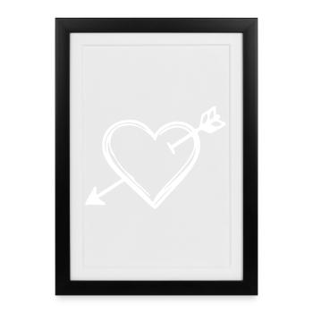 Heart Arrow Icon - Framed poster (27 × 37 cm) - black - Front