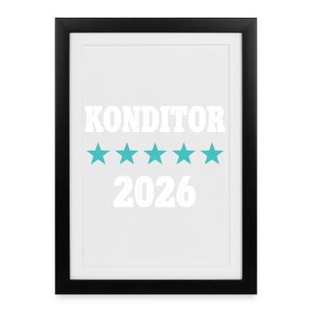 Maître apprenti Examen d’apprentissage Confiserie 2026 - Affiche encadrée (27 × 37 cm) - noir - Devant