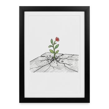 Germ of life on cracks - Framed poster (27 × 37 cm) - black - Front