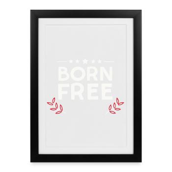 Né Libre - Affiche encadrée (27 × 37 cm) - noir - Devant