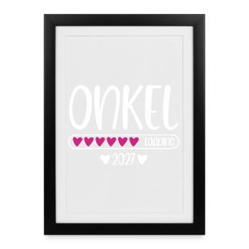 Uncle 2027 loading with hearts loading bar - Framed poster (27 × 37 cm) - black - Front
