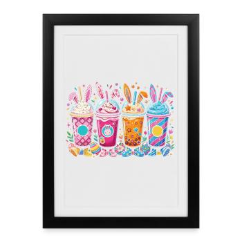 Easter Bunny Shake Set - Framed poster (27 × 37 cm) - black - Front