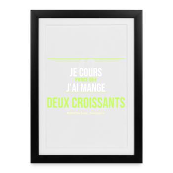 42 Ans: Deux Croissants Humour - Affiche encadrée (27 × 37 cm) - noir - Devant