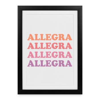 Allegra as a given name - Framed poster (27 × 37 cm) - black - Front