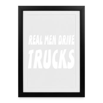 camion - Affiche encadrée (27 × 37 cm) - noir - Devant