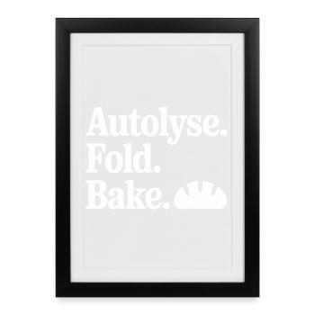 Autolyse Fold Bake Croissant - Affiche encadrée (27 × 37 cm) - noir - Devant