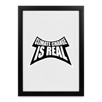 Le changement climatique est la véritable science du changement climatique - Affiche encadrée (27 × 37 cm) - noir - Devant