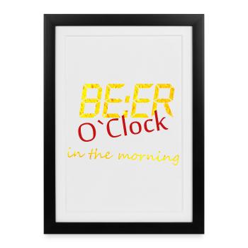 Bière du matin - Affiche encadrée (27 × 37 cm) - noir - Devant