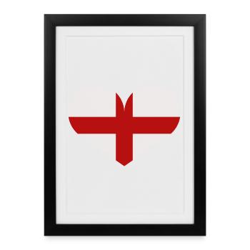 Drapeau anglais en forme de cœur - Affiche encadrée (27 × 37 cm) - noir - Devant