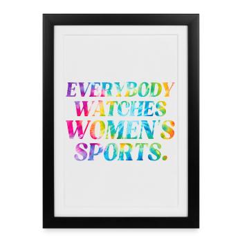 Faute de frappe tie-dye : Puissance sportive féminine - Affiche encadrée (27 × 37 cm) - noir - Devant