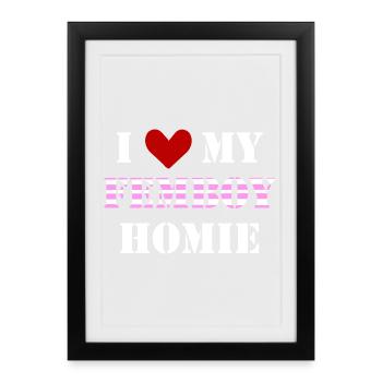 Inscription drôle mon pote Femboy - Affiche encadrée (27 × 37 cm) - noir - Devant