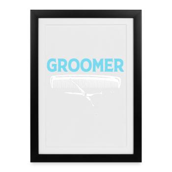 Dog groomer - Framed poster (27 × 37 cm) - black - Front