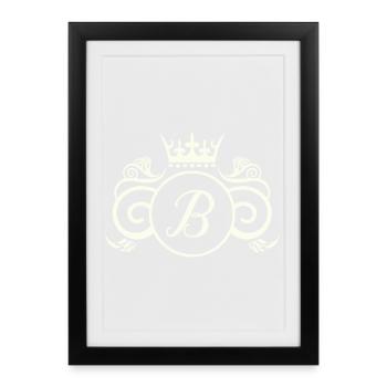 Monogramme Royal B - Affiche encadrée (27 × 37 cm) - noir - Devant