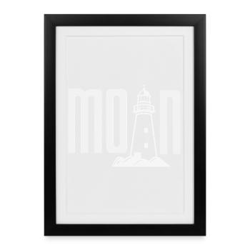 Moin Moin Norden - Conception maritime nord-allemande - Affiche encadrée (27 × 37 cm) - noir - Devant