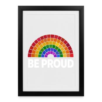 Be Proud | Rainbow Mosaic | Pride | LGBT - Framed poster (27 × 37 cm) - black - Front