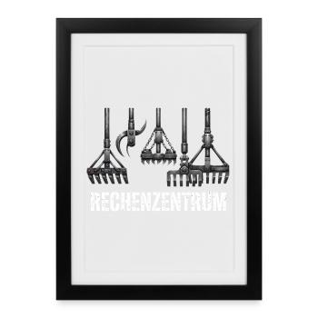 Rechenzentrum Gärtner Garten Gartenarbeit - Gerahmtes Poster (27 × 37 cm) - Schwarz - Vorne