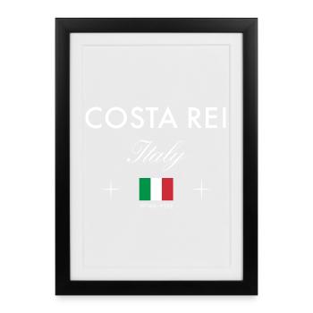 Costa Rei Sardinien Koordinaten Reise Souvenir - Gerahmtes Poster (27 × 37 cm) - Schwarz - Vorne