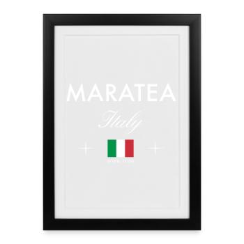Maratea Italy Coordinates Travel Souvenir - Framed poster (27 × 37 cm) - black - Front