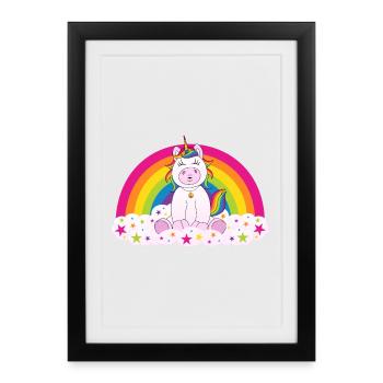 Unicorn Rainbow - Framed poster (27 × 37 cm) - black - Front