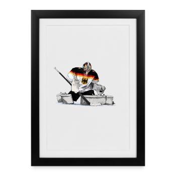 Hockey goalkeeper - Affiche encadrée (27 × 37 cm) - noir - Devant