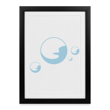 Mousse de bulles de savon Soapbubble - Affiche encadrée (27 × 37 cm) - noir - Devant
